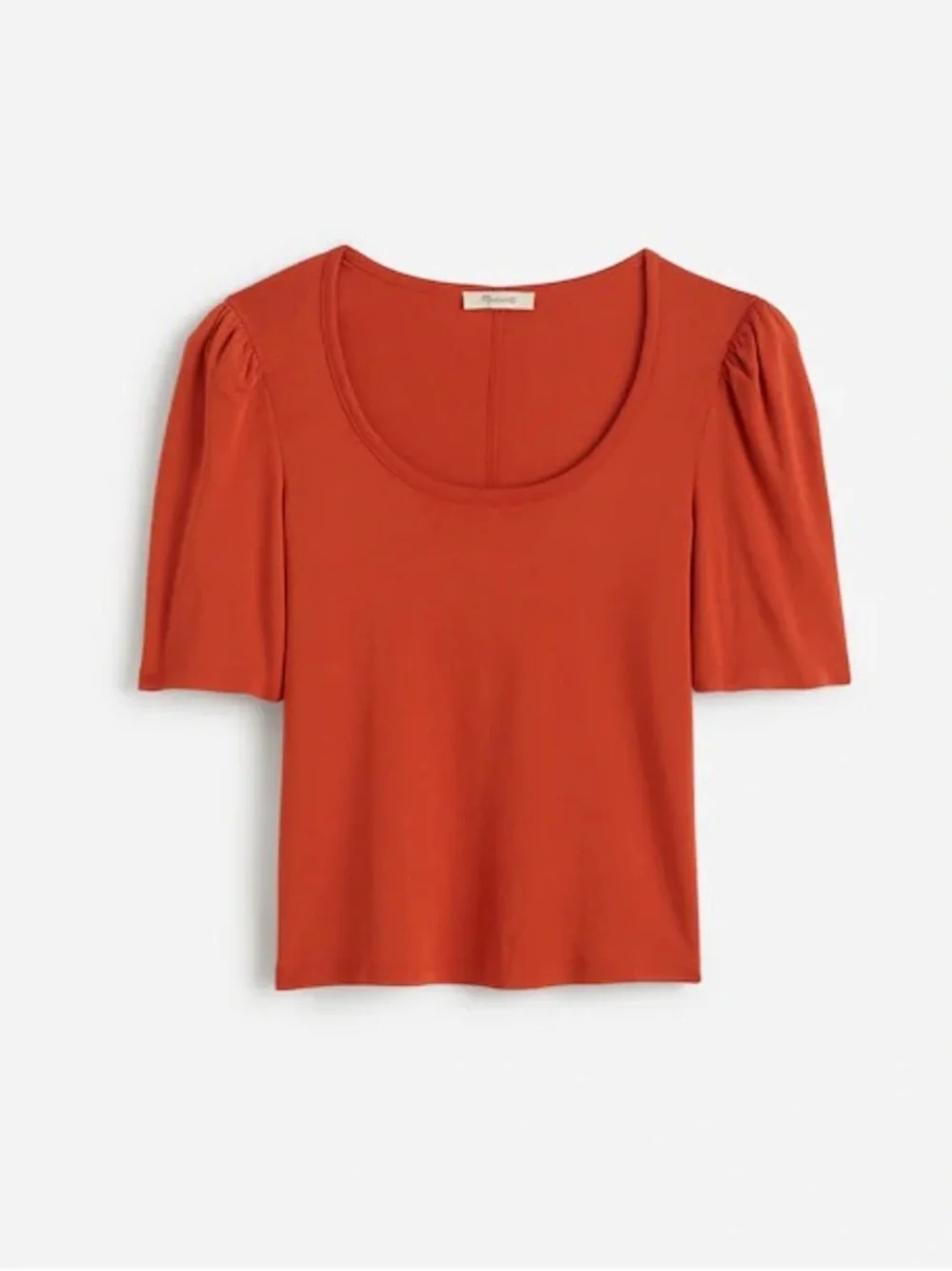 Madewell Puff-Sleeve Scoopneck Tee Rustic Flame